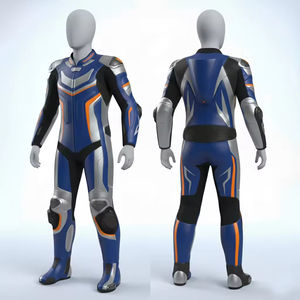 Combinaison de moto sur mesure pour homme en cuir véritable respirant avec logo imprimé – Vêtements de moto et de course automobile en gros - Product Image 1