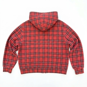 Sweat-shirt à capuche en flanelle à carreaux rouges pour homme, 100% coton, respirant, coupe classique, vêtements d'hiver - Product Image 2