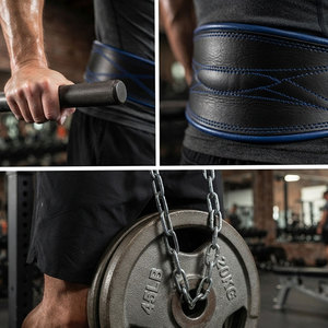 Professional Gym Weight Lifting Training Fitness Leather Dipping <b>Belt</b> Steel <b>Chain</b> Carabiner Unisex Custom Sizes Wholesale <b>Belt</b> - Product Image 4