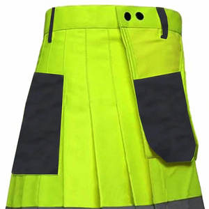 Kilt utilitaire pour pompier, vert fluorescent et noir, haute visibilité, taille personnalisée - Product Image 4