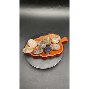 Pierre de paume en azurite naturelle polie, cristal bleu de guérison pour la méditation et la relaxation - Product Image 4