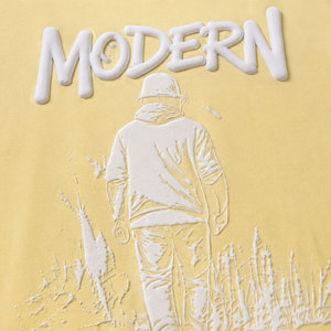 Camiseta informal con estampado en relieve para hombre, cómoda camiseta de algodón con un elegante diseño de estampado en relieve para uso diario. - Product Image 6