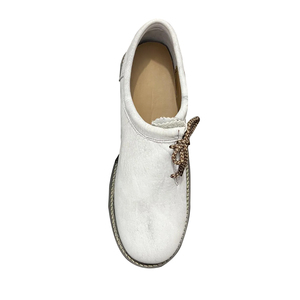 Chaussures mocassins en cuir blanc de haute qualité pour hommes, bout rond, lacets, semelle en caoutchouc, chaussures décontractées à enfiler - Product Image 5