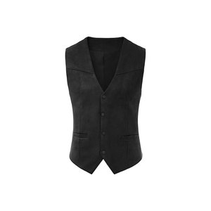 Gilet formel bleu clair pour homme, col en V, simple boutonnage, couleur unie, tissé, pour costumes - Product Image 4