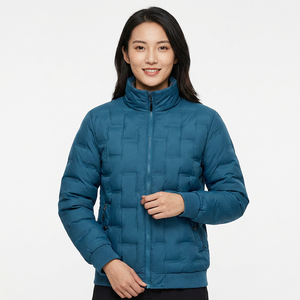 Chaqueta Azul para Hombre, Cuello Alto, Cierre de Cremallera, Cortavientos, Abrigo Casual de Invierno, Relleno de Fibra de Poliéster Gruesa, Corte Regular - Product Image 6