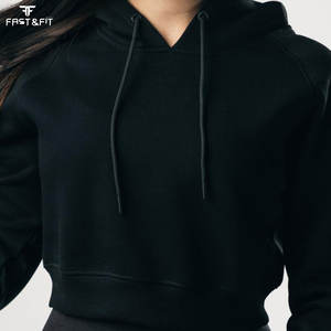 Hoodie court personnalisé pour femme – Sweat à capuche décontracté et oversize avec logo frontal, 100 % coton imperméable - Product Image 4