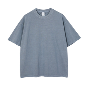 เสื้อยืดถักไหมพรมผู้ชายไซส์ใหญ่ ขายส่ง ผ้าฝ้ายพรีเมียม ทรงหลวม สตรีทแวร์ เป็นมิตรกับสิ่งแวดล้อม แห้งเร็ว รับทำโลโก้ตามสั่ง OEM ODM แบรนด์ส่วนตัว - Product Image 6