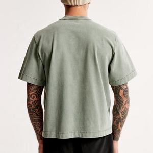 T-shirt en coton épais 100 % coton, col ras du cou côtelé, coupe oversize et carrée, style streetwear, personnalisable avec logo OEM et motifs graphiques - Product Image 2