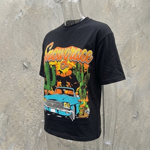 T-shirt à manches courtes pour homme Snowgrace, imprimé désert, coupe ample, col rond, jersey décontracté, 100% coton, design - Product Image 4