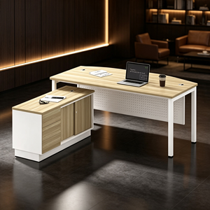 Meuble de rangement de bureau moderne avec plateau en acier et cadre blanc pour usage domestique, commercial ou professionnel - Système de bureau AY - Product Image 1