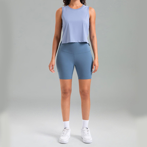 Pantalones cortos de yoga con spandex flexible para mujer - Product Image 4