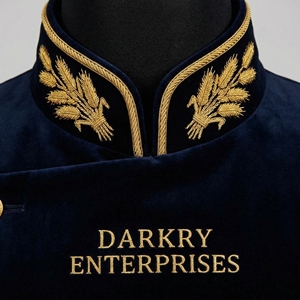 Premium Custom Handmade Gold Bullion Embroidery Blue <b>Stand</b> Collar Bespoke Manufacturing Service - Product Image 5