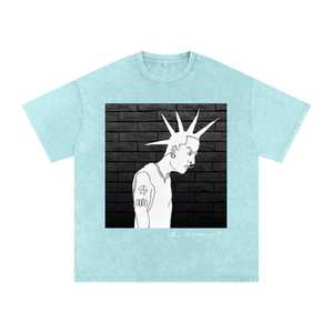 เสื้อยืดสไตล์วินเทจลุคสบายๆ ผ้าฝ้ายฟอกสี ทรงลำลอง แฟชั่นสตรีทแวร์ ใส่สบาย เหมาะกับทุกวัน สำหรับผู้ชายและผู้หญิง - Product Image 4