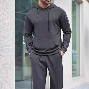 Survêtements polaires élégants pour hommes grande taille à capuche, personnalisables (logo et couleur), écologiques et respirants pour l'entraînement - Product Image 3