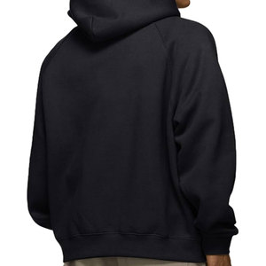 Sweat à capuche noir pour homme, couleur unie, avec poche kangourou, manches longues, streetwear quotidien, mode hiver - Product Image 3