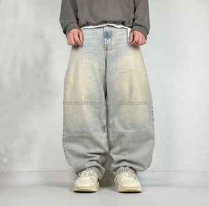 Jeans de Mezclilla Casuales Unisex para Hombre, Estilo Baggy, Lavado a la Piedra, Resistentes al Viento, Transpirables, Ecológicos, con Parches, para Primavera, Otoño y Verano - Product Image 2