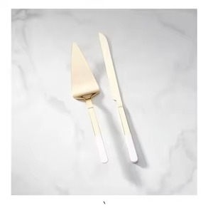 Artistic Metal Cake Server Set Stainless Steel Dessert Knife and Server Set Party Serving <b>Tool</b> - Product Image 3