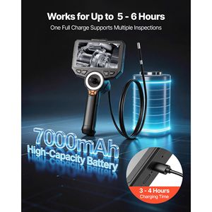 Caméra endoscopique articulée à 360 degrés à 4 voies avec objectif fin de 0,24 pouces et écran HD IPS de 6 pouces pour outils d'inspection automobile - Product Image 6