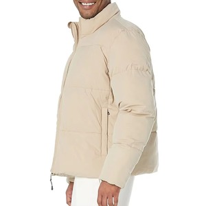Veste longue matelassée beige camouflage pour homme, col montant, fermeture éclair, imperméable, coupe-vent, polyester, hiver, décontractée, coupe régulière - Product Image 6