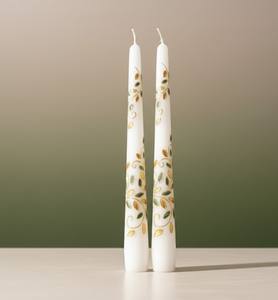 Velas Cónicas Pintadas a Mano de Cera de Soja y Parafina - Aroma Amaderado sin Humo para Navidad, Uso Diario y Ocasiones Especiales - Product Image 3