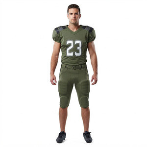 Custom Adult American Football Uniform Set Sublimation Eco-Friendly Breathable Mesh V-Neck Jersey Compression Fit <b>Pants</b> - Product Image 6