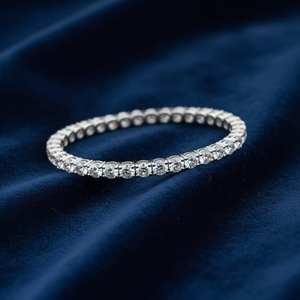 Pulsera de tenis de moissanita de plata de ley 925 hecha a mano con eslabones brillantes, joyería de gema de abril, regalo para mujer - Product Image 3