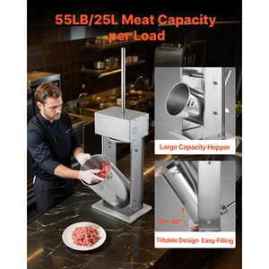Insaccatrice Elettrica per Salsicce 55 LBS/25 L Verticale con Controllo Velocità Continuo, Pedale Manuale in Acciaio Inossidabile Resistente - Product Image 4