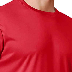 Men Red Short Sleeve Men T <b>Shirt</b> Regular Fit SOLID Color Casual O Neck Knitted <b>100</b>% <b>Polyester</b> Quick Dry Men T <b>Shirt</b> - Product Image 2