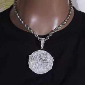 Luxury Iced Moissanite <b>Initial</b> Hip Hop Alphabet Letter Custom Name Charm <b>Pendant</b> Sterling <b>Silver</b> 18K Gold Plated Jewelry for Men - Product Image 1