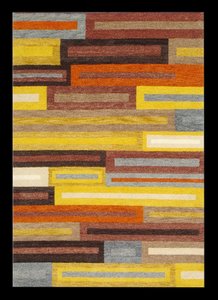 Tapis touffeté en laine fait main 5 'X 7' motif géométrique floral en relief lavable pour la maison salon extérieur salle de prière - Product Image 3