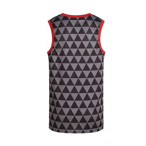 Maillot de basket-ball à motif géométrique triangulaire par sublimation, uniforme d'équipe, polyester, maille respirante, sans manches, col en V, maillots de sport - Product Image 2
