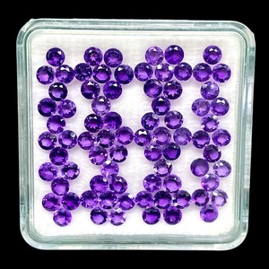 Ametista natural de 3 mm, corte redondo, color púrpura intenso, piedras preciosas sueltas sin tratar, precio al por mayor, lote de piedras preciosas a granel para la fabricación de joyas - Product Image 3