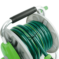 Ensemble tuyau d'arrosage et enrouleur en PVC vert de 1/2 pouce avec raccords rapides pour la gestion de l'eau du jardin