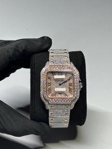 Top Quality Moissanite Round Shape Diamond Watch in <b>Smart</b> Roman Dial for Wedding and Partywear Men's Quartz Watch Available - Product Image 1
