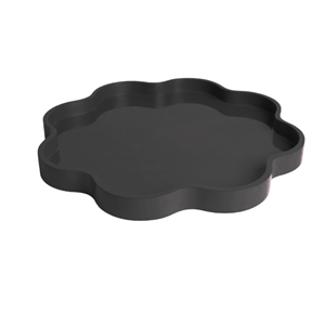 Floral Shaped Round Scalloped Rattan Serving <b>Tray</b>, Warm Color Eco-Friendly Decorative Platter for Home & Hotel, Made In Viet Nam - Product Image 3