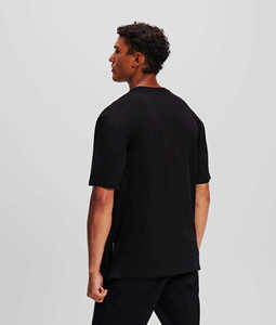 Camiseta Negra de Manga Corta para Hombre con Pedrería, Corte Regular, Informal, de Algodón Jersey, Cuello Redondo, Alta Calidad - Product Image 4