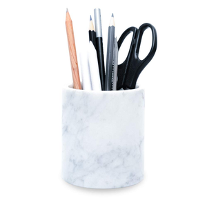 Marble <b>Pen</b> Holder Best Selling <b>White</b> Marble <b>Pen</b> Holder Excellent Design Office Stationery Storage Container - Product Image 3