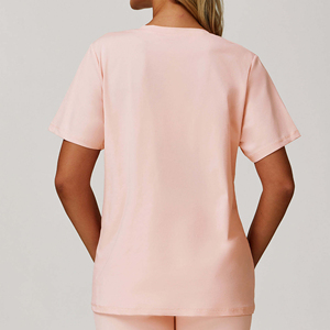 Camiseta de Verano para Mujer, Corte Regular, Cuello Redondo, 100% Algodón Ecológico, Suave, de Secado Rápido, Transpirable, con Apliques, OEM/ODM - Product Image 4