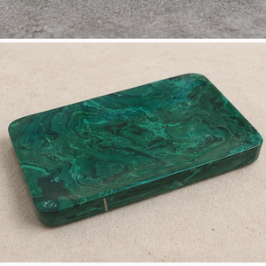 Modern Rectangle Marble Storage Tray box Green Marbled Design Durable Indoor Decor Living Room Tabletop Accessory - Product Image 2