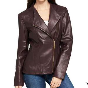 Chaquetas de mujer color marrón oscuro con logotipo personalizado RTS Sales, chaqueta moderna para invierno, abrigos de cuero elegantes, chaqueta bomber genuina Highstreet - Product Image 1