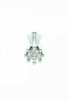 Piercing de nez, lèvre ou labret de haute qualité en diamant véritable 2MM, plaqué or blanc 18 carats et platine, certifié, tendance