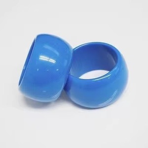 Modern Blue <b>Resin</b> Round Napkin <b>Rings</b> for Wedding Party Table Decor - Product Image 1