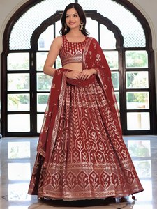 Red Candy Color <b>Sequined</b> <b>Crop</b> <b>Top</b> Matching Skirt Bridesmaid Outfit Scoop Neck Spaghetti Strap Natural Waistline Classic Style - Product Image 5