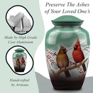Signature Aluminum <b>Keepsake</b> <b>Memorial</b> Cremation Urn Ash Tribute Holder Featuring Decorative Lid Design And Elegant Finish - Product Image 5
