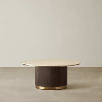 Grande table basse moderne en bois massif, faite à la main, design élégant pour salon, forme personnalisée
