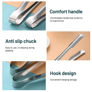 Pinzas para Mariscos de Hotel, Pinzas Metálicas para Hielo, Pinzas Antideslizantes para Alimentos, Pinzas para Bistec de Acero Inoxidable - Product Image 4