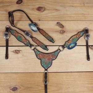 Nouvel arrivage : Ensemble de têtière et de peitorale western pour cheval, équipement western de haute qualité en nylon - Product Image 1