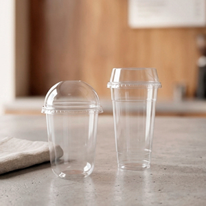 QUANG QUAN 16oz Disposable PP Single Wall <b>Plastic</b> <b>Cups</b> with 95mm Diameter Dome Lids for Coffee Tea Juice Beverages - Product Image 1
