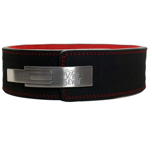 VBE SEWN Leather Weightlifting <b>Belt</b> Black Red Adjustable <b>Waist</b> Support for Strength Training Powerlifting Gym Use - Product Image 3