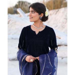 Ensemble de costume en velours bleu Ilana XS - Product Image 5